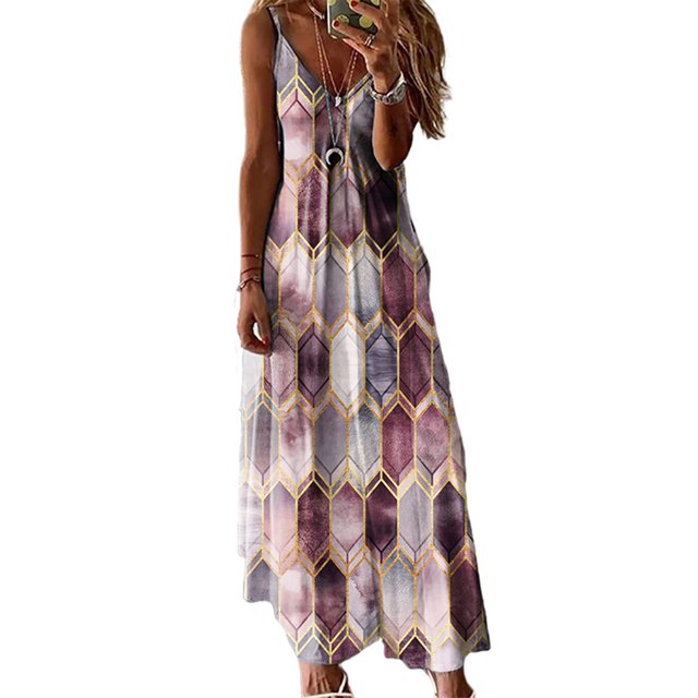 Bellella Robe Longue à Bretelles pour Femmes, Robe d'Été, Combinaison, Robe Maxi, Mode, Ligne A, Fête, Violet, P