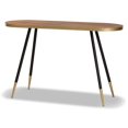 thumbnail image 2 of Baxton Studio Table Console en Bois de Noyer Fini et Bicolore Or et Métal, 2 of 7