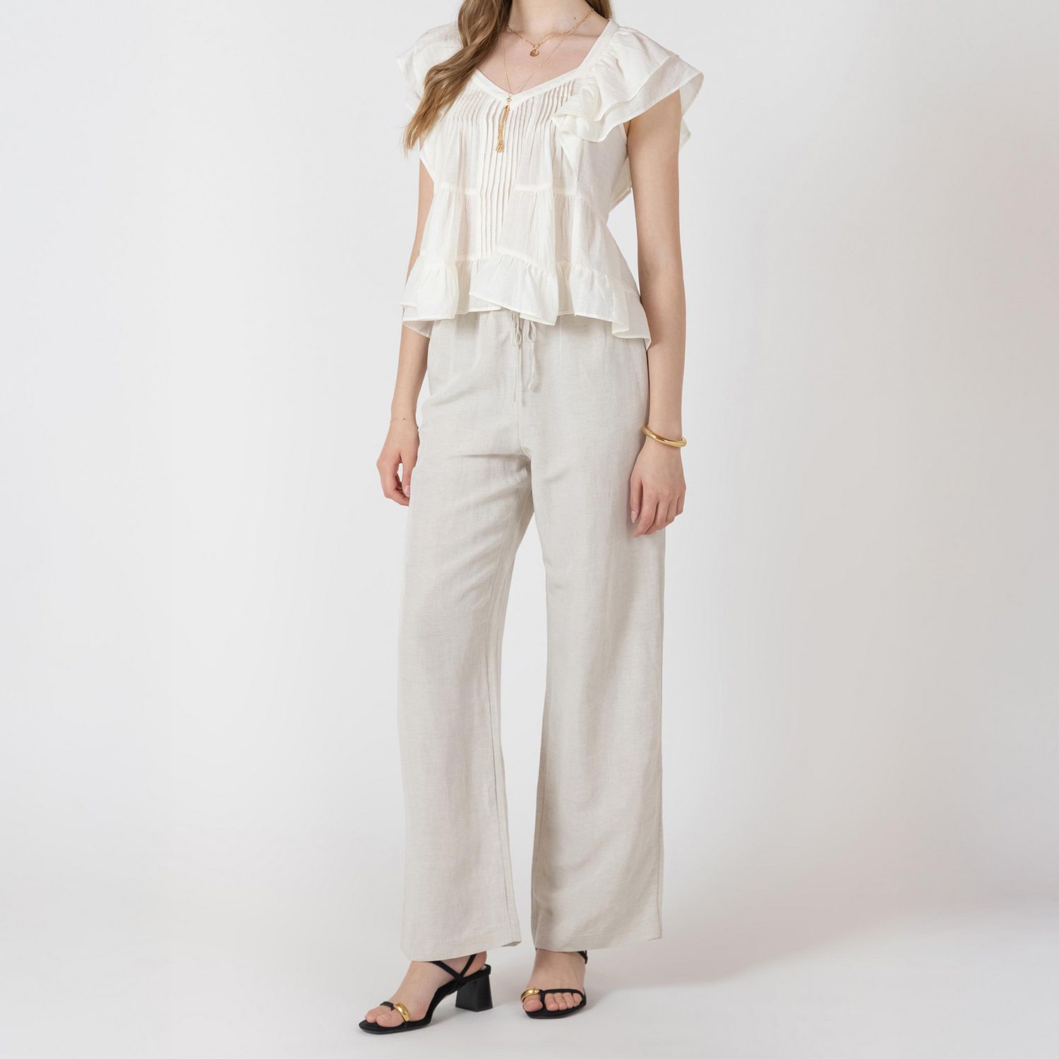 Devoted, Ruffled Tencel Blouse, Sizes Xs-Xl