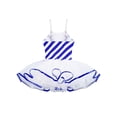 thumbnail image 4 of RUNQHUI Robe de Danse Ballet de Noël pour Filles, Justaucorps Sans Manches à Rayures, Jupe Tutu en Maille, Tenue de Danse de Noël Bleue 16, 4 of 5