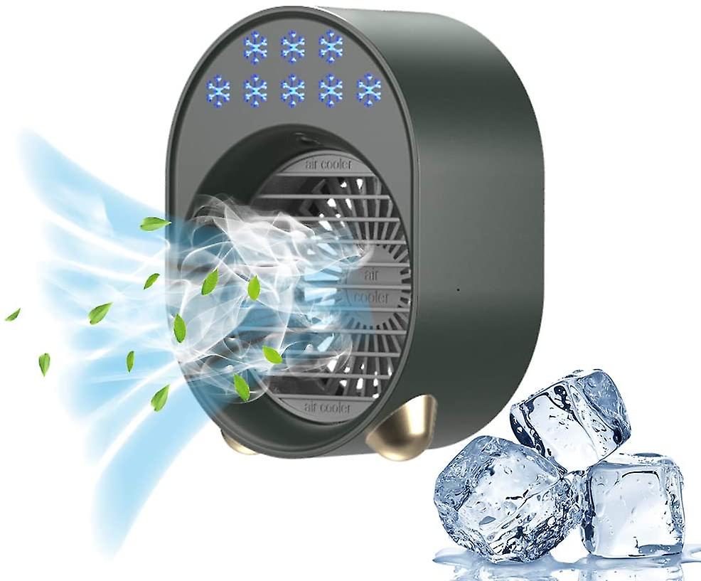 Rechargeable Usb Air Conditioner Portable Air Conditioner Fan-green