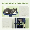 thumbnail image 4 of 54" Multi-Level Cat Tree with Scratching Posts & Condo - Dark Blue Activity Tower for Living Room & Bedroom - Plush Cat Furniture with Ramp & Toy, 4 of 7