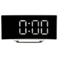 thumbnail image 3 of Horloge Miroir, Horloge Numérique à Écran Incurvé Miroir Deux Modes d'Affichage Lumière Intelligente Détection Écran LED Rétroéclairage avec Base pour Chambre pour Chevet Lumière Blanche, 3 of 8