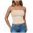 thumbnail image 2 of Weiqiqre Spring+Tops+for+Women Strapless Crop Tops Basic Backless Sleeveless Bandeau Going Out Cute 2025 Summer Clothes, 2 of 5