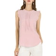 thumbnail image 1 of INSPIRE CHIC Blouse Sans Manches pour Femme, à Volants, Plissée, Blouse CHIC pour le Travail, S Rose, 1 of 8