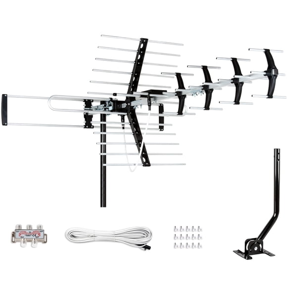 Five Star Outdoor HDTV Antenna up to 200 Mile Long Range, Attic or Roof Mount, Digital OTA Antenna for 4K 1080P VHF UHF Supports 4 TVs Installation K