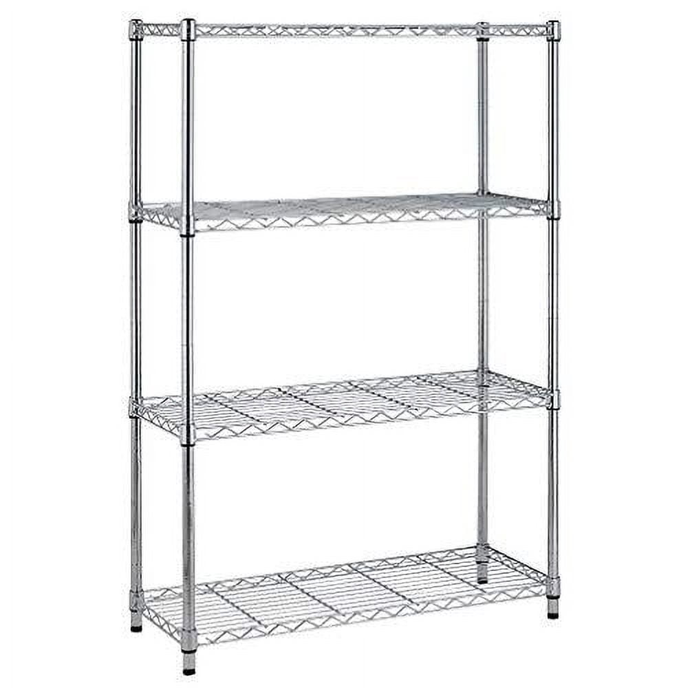 BestOffice Storage Shelves, Wire Shelving Unit Metal Shelves Heavy Duty Layer Rack Adjustable Utility, Chrome