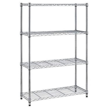 BestOffice Étagères de Rangement, Tablette Métallique Robuste à Plusieurs Niveaux, Réglable et Utilitaire, Chromée