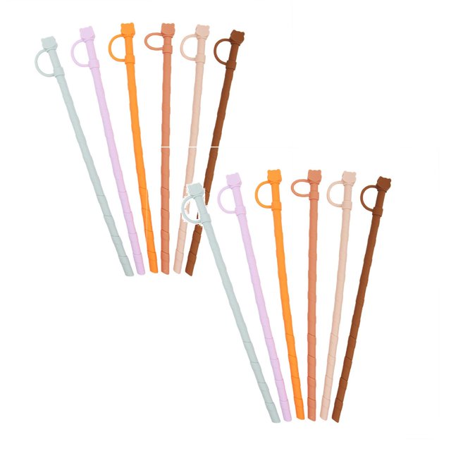 Oleegame 2PC Straw Accessories Reusable Silicone Set Baby Feeding Girl Cup Accessories For Kitchen Bar
