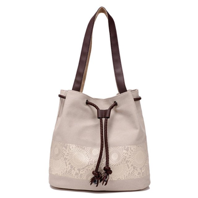 Sac à Bandoulière pour Femmes Mode Rétro Sac Fourre-Tout en Toile Sac à Bandoulière pour Magasinage