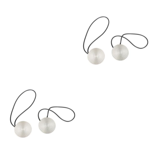 yingyy 1/2/3/5 2pcs Rideau Tieback Ronde Polyester Remplacement Simple Style Ménage Cuisine Parasol Drapé Fixation Fixation Lumière Argent 2PCS