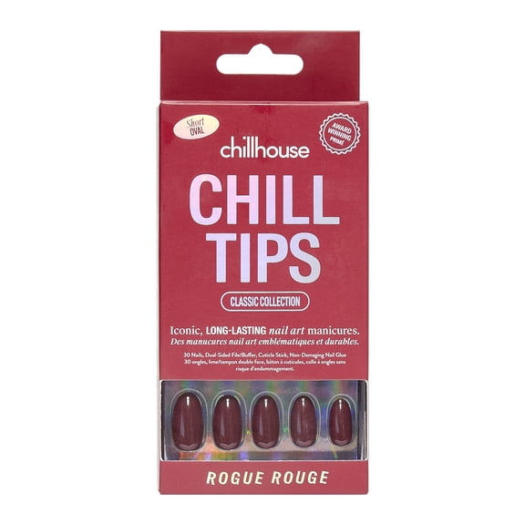 Chillhouse - Ongles à coller - Ovales - Rogue Rouge - 30 ongles