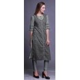 thumbnail image 3 of Bimba Kurti Longue Droite pour Femmes Imprimée Indienne en Rayonne Slub Tunique à Manches 3/4, 3 of 6