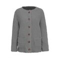 thumbnail image 2 of Innerwin Jacket Cardigan Ladies Outwear Party Long Sleeve Fluffy Coat Dark Gray XL, 2 of 6