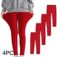thumbnail image 1 of YUNAFFT Girls Stretchy Soft Leggings 3-12Y 4-Pack Lycra Spandex Pure Color Breathable Base Layer Pants, 1 of 9