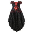 thumbnail image 4 of DPTALR Women's Lace Bow Tie Color Retro Medieval Ball Patchwork Puffy Skirt Set, 4 of 4