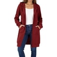 thumbnail image 1 of HAiming Womens over Size Solid Color Long Hoodie Jacket Casual Long Sleeve Drawstring Hooded Sweatshirt, 1 of 9