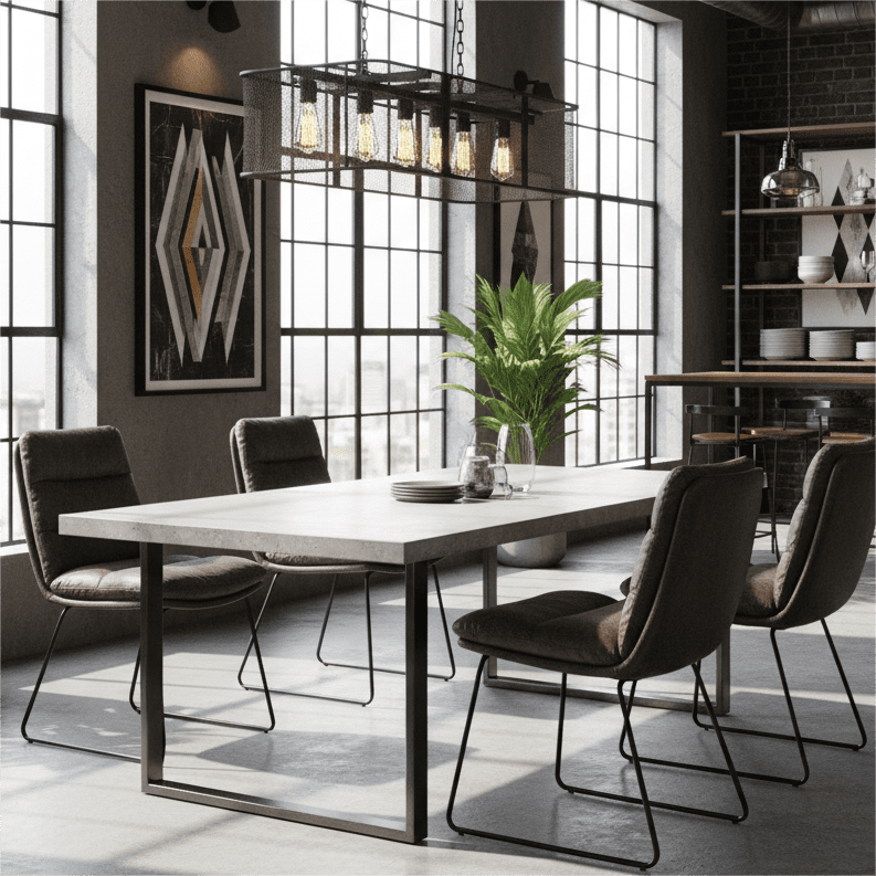 Homy Casa Set of 4 Upholstered Dining Chairs with Sled Metal Legs and Channel Tufted Seat for Kitchen Dining Room and Loft Spaces