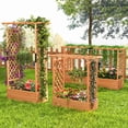 thumbnail image 4 of Gymax Lot de 2 Bacs de Jardin Surélevés Verticaux pour Plantes Grimpantes et Fleurs, 4 of 10