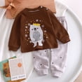 thumbnail image 2 of Pisexur Tenue d'Automne pour Bébé Fille Garçon, Ensemble 2 Pcs, Ensembles de Pyjamas pour Tout-Petit Bébé, Chandails à Col Rond à Manches Longues et Pantalons, Mode Décontractée, Ensemble de Vêtements de Nuit en Coton pour Garçons, 3 Mois à 6 Ans, 2 of 3