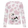 thumbnail image 4 of CEHVOM Womens Shirts Round-Neck Print Long Sleeve Tops Printed Regular Blouse Clearance, 4 of 5