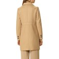 thumbnail image 3 of INSPIRE CHIC Manteau Mi-Long à Double Boutonnage pour Femme à Revers Cranté, 3 of 7