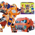 thumbnail image 1 of New Metal Cardbot Transforming Robot to Car Action Figures BLUE COP with Card Car Toys for Child Gift, 1 of 5