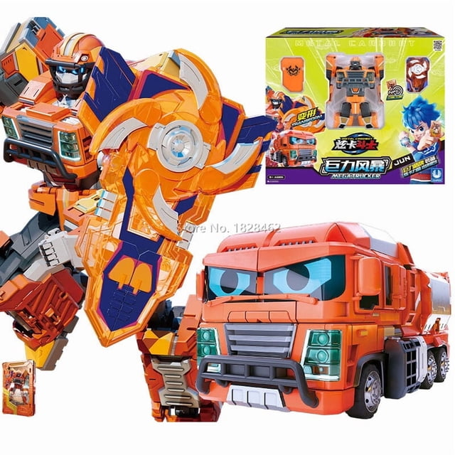 New Metal Cardbot Transforming Robot to Car Action Figures BLUE COP with Card Car Toys for Child Gift