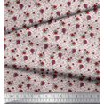 thumbnail image 3 of Soimoi Red polyester Crepe Fabric Maze & Rose Floral Decor Fabric Printed Yard 52 Inch Wide, 3 of 6
