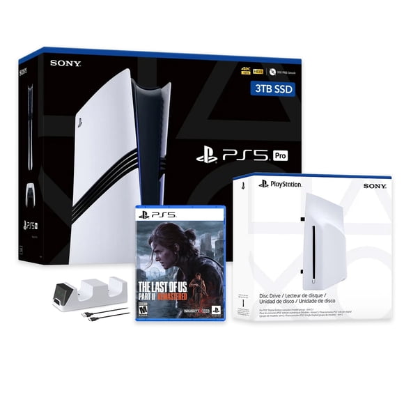 PlayStation 5 Pro 3TB SSD Console with Disc Drive, Wireless Controller and Charger, The Last of Us Part II Remastered - CFI-7019 PS5 Pro