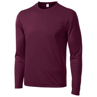 Gravity Threads Long-Sleeve Moisture-Wick Athletic Shirt - Maroon - 3XL