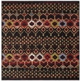 thumbnail image 4 of SAFAVIEH Amsterdam Collection 3' Square Black/Multi AMS108P Moroccan Boho Non-Shedding Living Room Bedroom Accent Rug, 4 of 4