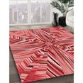 thumbnail image 3 of Ahgly Company Tapis Rectangulaire Rouge Lavable en Machine, 6 Pieds x 9 Pieds, 3 of 7