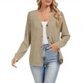 thumbnail image 2 of CFLVAEK Cardigan Sweaters for Women Ribbed Knit Button Down Loose Fitted Long Sleeve Cardigans Fall Trendy Cardigan Sweater Beige M, 2 of 6