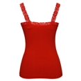 thumbnail image 2 of Womens Lace Trim Camisoles - Fire Red, 2 of 2