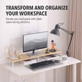 thumbnail image 3 of MotionGrey Monitor Stand Riser, 39.4 Inch Ergonomic Desk & tabletop Desktop Stand for Laptop, Desktop Shelf, Computer, MacBook, Notebook, PC - Light Brown, 3 of 7