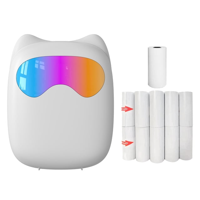 Graflsoa M7 Imprimante Thermique Compacte avec Papier de 58 mm, Pile Rechargeable, Recharge USB‐C, Résolution de 200 Dpi, Comprend 10 Rouleaux de Papier Adhésif et 1 Rouleau de Papier Thermique