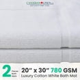 thumbnail image 3 of Canadian Linen Yukon Bath Mats, 2 Pack, 20"x34", Lightweight Quick Dry Soft Absorbent Cotton Washable Bathroom Shower Mat, Picture Frame Design, White, 3 of 8