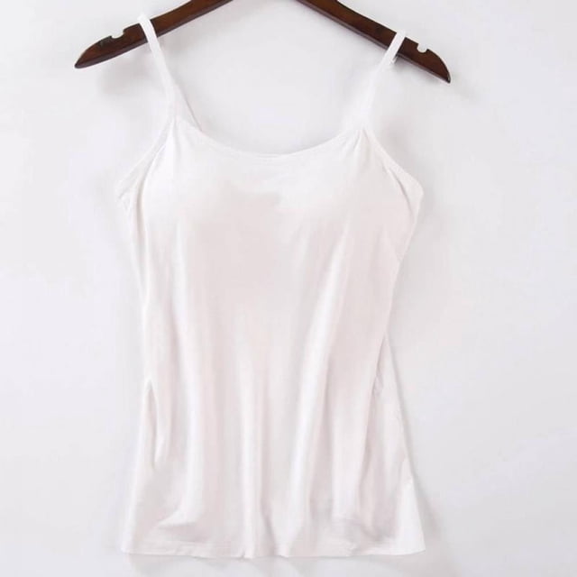 Womens Camisole with Built in Bra Adjustable Strap Camis Spaghetti Strap Tank Tops