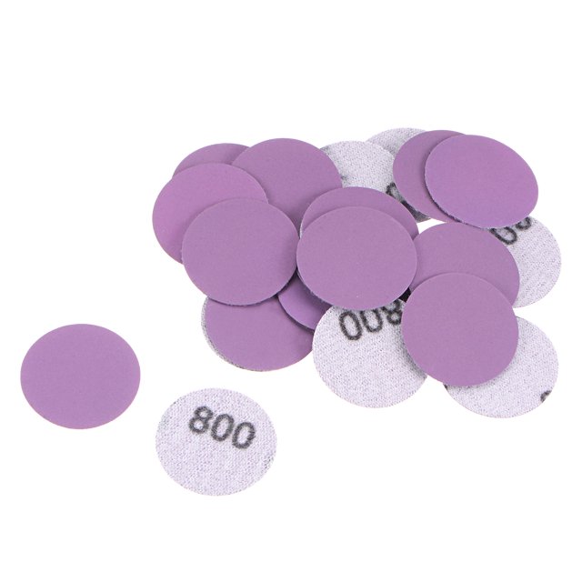 Unique Bargains 25 Pack 1-Inch Purple Sanding Discs 800 Grits Hook & Loop Professional Aluminum Oxide Sandpaper Mini Size