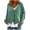 thumbnail image 1 of Cardigan en Tricot Uni à Boutons pour Femme, Veste à Manches Longues, 1 of 9