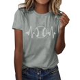 thumbnail image 1 of adviicd Hauts Décontractés pour Femmes Chemises à Manches Courtes Col Rond T-Shirts Décontractés d'Été Gris,TTG, 1 of 5