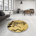 thumbnail image 3 of Ahgly Company Indoor Rectangle Abstract Saffron Yellow Abstract Area Rugs, 2' x 5', 3 of 6