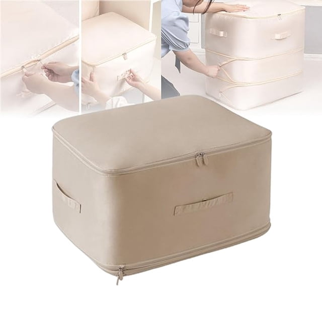 Boovnll Clothes Storage, Large Capacity Thicken Gongsatin Quilt Down Jacket Storage Bag Compression Bag Silk Quilt Sorting Bag Down Jacket Bedding Special Storage Bag Storage Bags