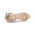 thumbnail image 4 of BLISSFUL STEP Women's Lace Up and Ankle Strap Block Heel Sandals Beige 9, 4 of 8