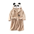 thumbnail image 1 of Kids Flannel Hooded Bathrobe, Toddler Robe with Belt and Pockets, Boys Girls Fleece Robe for Warmth and Comfort, Machine Washable, 1 of 3