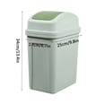 thumbnail image 2 of Jubipavy Rectangular Trash Can Household Garbage Cans Living Room Kitchen Seam Thickened Shaking Lid Press Large Capacity Plastic Cream Wind With Lid Garbage Cans, 2 of 3