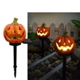 thumbnail image 1 of Lumières Solaires d'Halloween Extérieures - Décoration de Chemin Effrayant avec Éclairage Automatique 8-10H, Résine Résistante aux Intempéries, 1 Pce Noir/blanc/violet/orange, 10x15x45cm pour Décoration de Cour, Jardin, Allée, 1 of 6