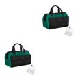 thumbnail image 3 of QualitChoice Sac à Outils pour Électricien, Boîte de Rangement Ajustable, Étanche, Grande Capacité, Kit d'Outils de Maintenance, Noir Vert/13 Pouces, 2 Pcs, 3 of 6
