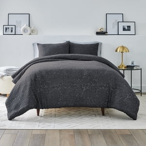 Better Homes & Gardens Paisley Matelasse 3-Piece Comforter Set, Grey, Full Queen, All Ages